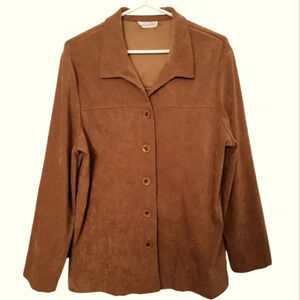 🇨🇦 Vintage 90s D’Allaird Brown Microsuede Jacket Shacket Size Large (12)